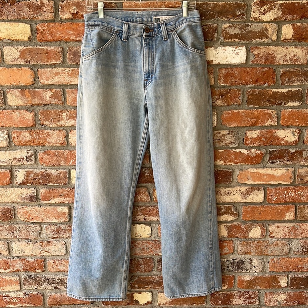 Organically Distressed Faded Blue Denim Gap Worker Jean - 30 x 30